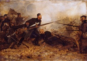 Private John McDermond at the battle of Inkerman on 5th November 1854, c.1860